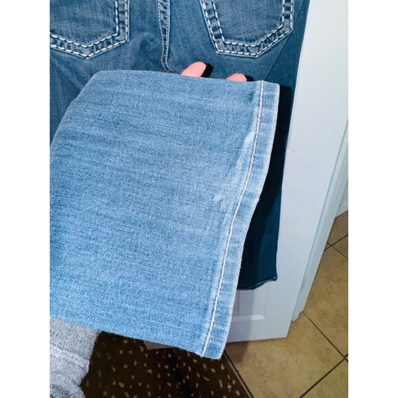 Miss Me Boot Cut Jeans 28 Blue Denim Embellished Pockets Cowgirl Western Hippie - Picture 13 of 13
